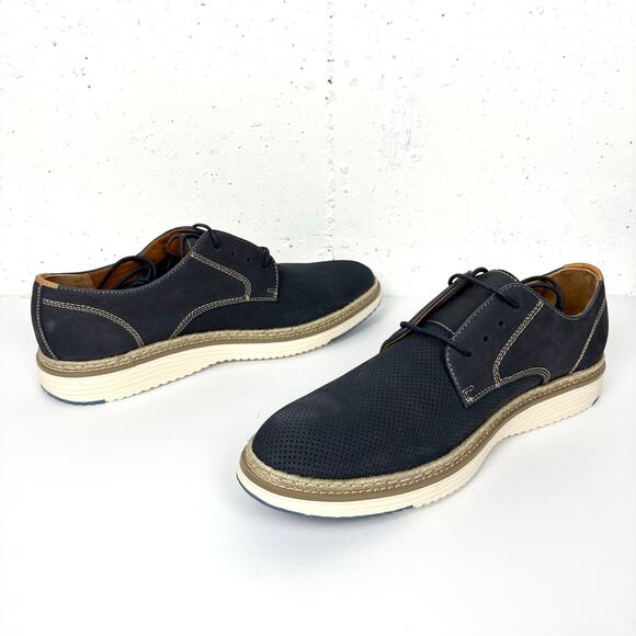 Johnston & Murphy Upton Perforated Plain Toe Hybrid Oxfords Blue Nubuck Size 13 - Picture 11 of 11